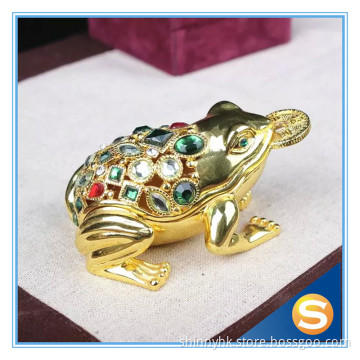 Custom Fashion Rhinestone Frog Trinket Box For Gift